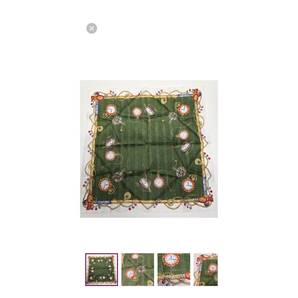 Roberta di Camerino Vintage Watch Print‎ Handkerchief Scarf Italy